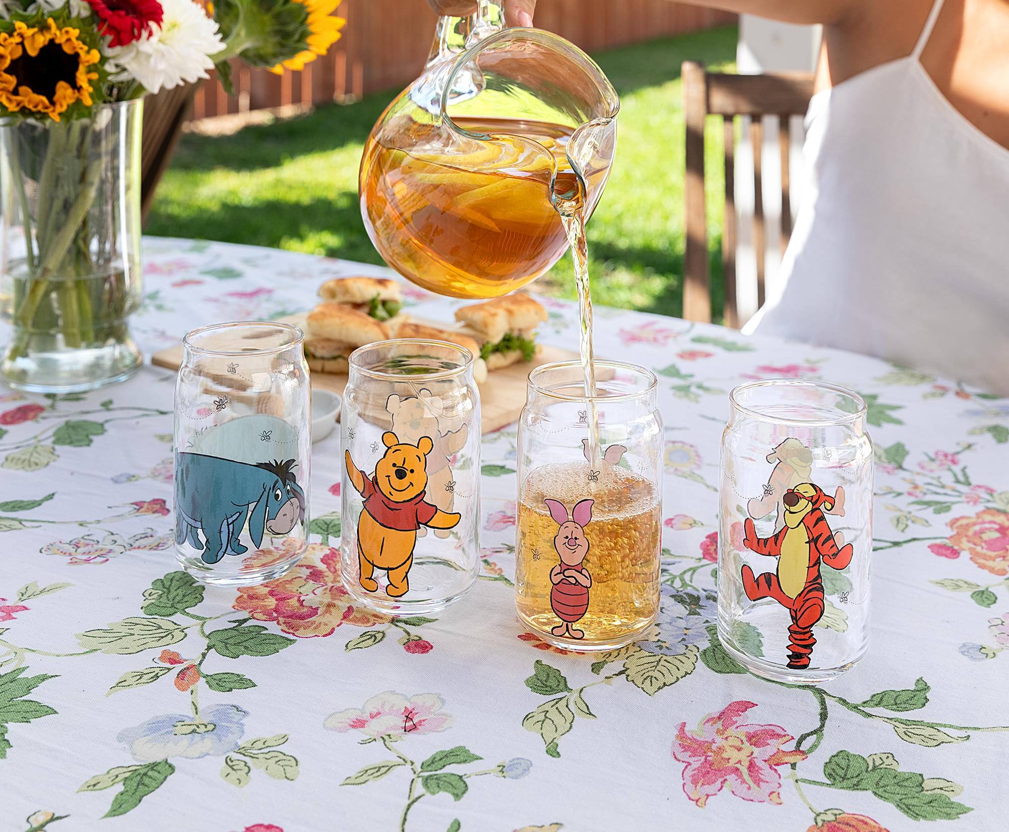 Alt View 3. Silver Buffalo - Disney Winnie The Pooh Characters 4-Piece Glass Can Set | Each Holds 16 Ounces - Multi-Colored.