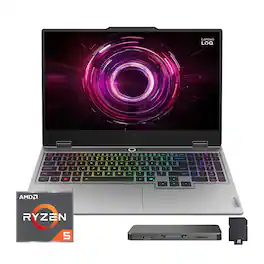 Lenovo - LOQ 15.6" Gaming Laptop,Ryzen 5 220,16GB DDR5,512GB SSD+1TB Dock Set,GeForce RTX 5050,Backlit,Win 11 - Gray
