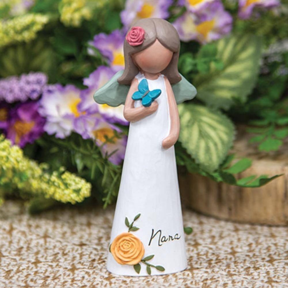 Angle. BreeBe - Butterfly Wishes Nana Resin Angel - White.