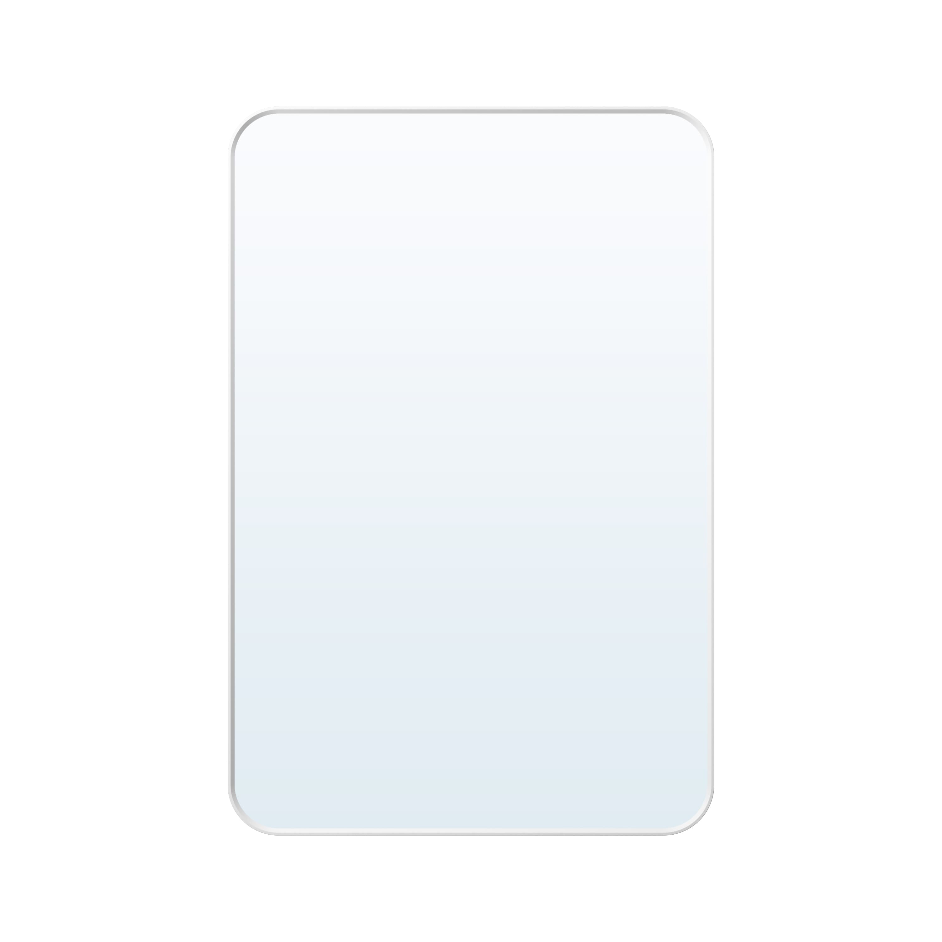WELLFOR - 24 in. W. x 36 in. H Rectangular Aluminum Framed Wall-Mounted Bathroom Vanity Mirror - White