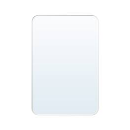 WELLFOR - 24 in. W. x 36 in. H Rectangular Aluminum Framed Wall-Mounted Bathroom Vanity Mirror - White