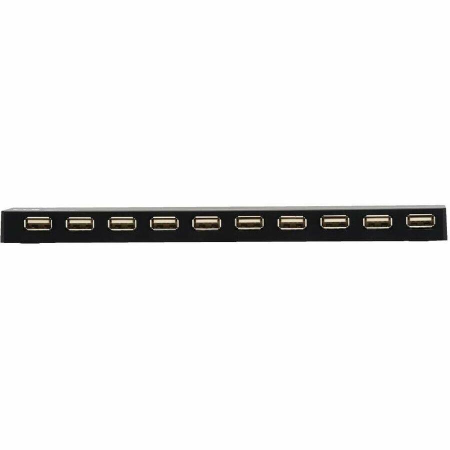 Alt View 8. Tripp Lite - Eaton Tripp Lite Series 10-Port USB 2.0 Hub with Power Supply and International Plug Adapters - USB 2.0 Type A - Black.