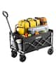 Front. VEVOR - Collapsible Wagon Carts, 120L & 225LBS Folding Wagons with All-Terrain Wheels, Heavy Duty Outdoor Utility Cart - Black.