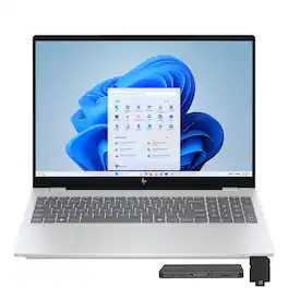 HP - OmniBook 7 16" 2K Touch Laptop,Intel Core 9 270H,32GB DDR5,2TB SSD+1TB Dock Set,Backlit Keyboard,Win11 Pro - Silver