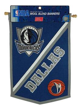 Winning Streak Sports - Dallas Mavericks NBA Embroidered Wool Traditions 12x18 Mini Banner Flag - Multi
