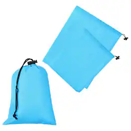 Unique Bargains - Drawstring Stuff Sack with Toggle 3 Sizes 3pcs Waterproof Travel Storage Pouch for Gym Hiking Yoga Office Shoes - Sky Blue