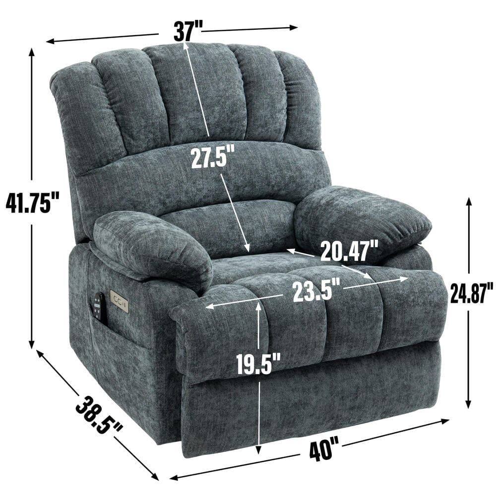 Sure, here are the corrected and grouped measurements from the image:

- **Width:** 37"
- **Depth:** 41.75"
- **Height:** 40"
- **Seat Height:** 19.5"
- **Seat Depth:** 23.5"
- **Arm Height:** 27.5"
- **Arm Width:** 20.47"
- **Back Height:** 38.5"
- **Back Width:** 24.87"