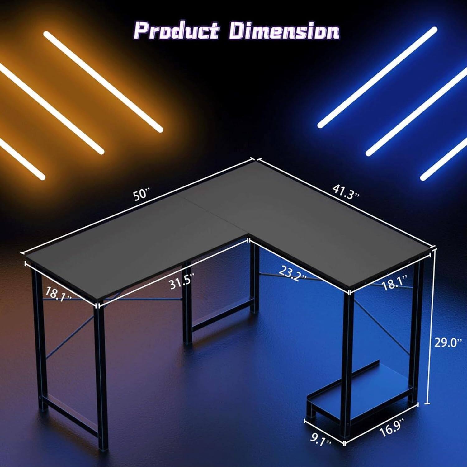 Product Dimension: 50" x 41.3" x 18.1" x 31.5" x 23.2" x 18.1" x 29.0" x 9.1" x 16.9"