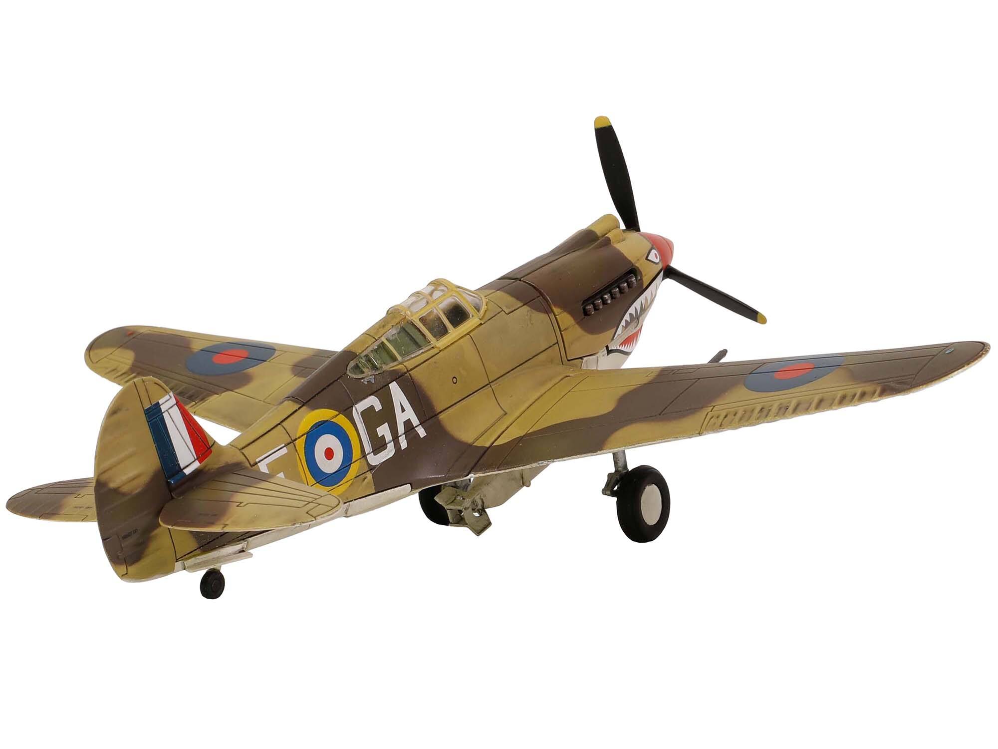 Angle. Forces Of Valor - Curtiss P-40B Tomahawk MK IIB 112 Squadron RAF AK402 GA-F North Africa Oct 1941 WW2 Aircraft 1/72 Model - Multi.