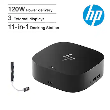 120W Power delivery
3 External displays
11-in-1 Docking Station
hp