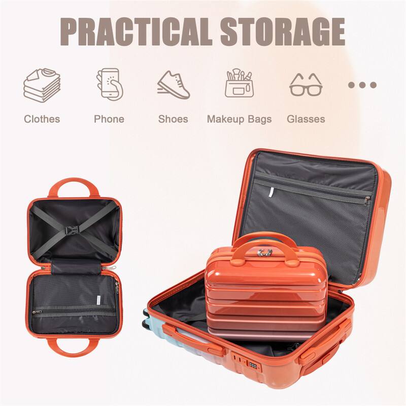 PRACTICAL STORAGE

Clothes  
Phone  
Shoes  
Makeup Bags  
Glasses