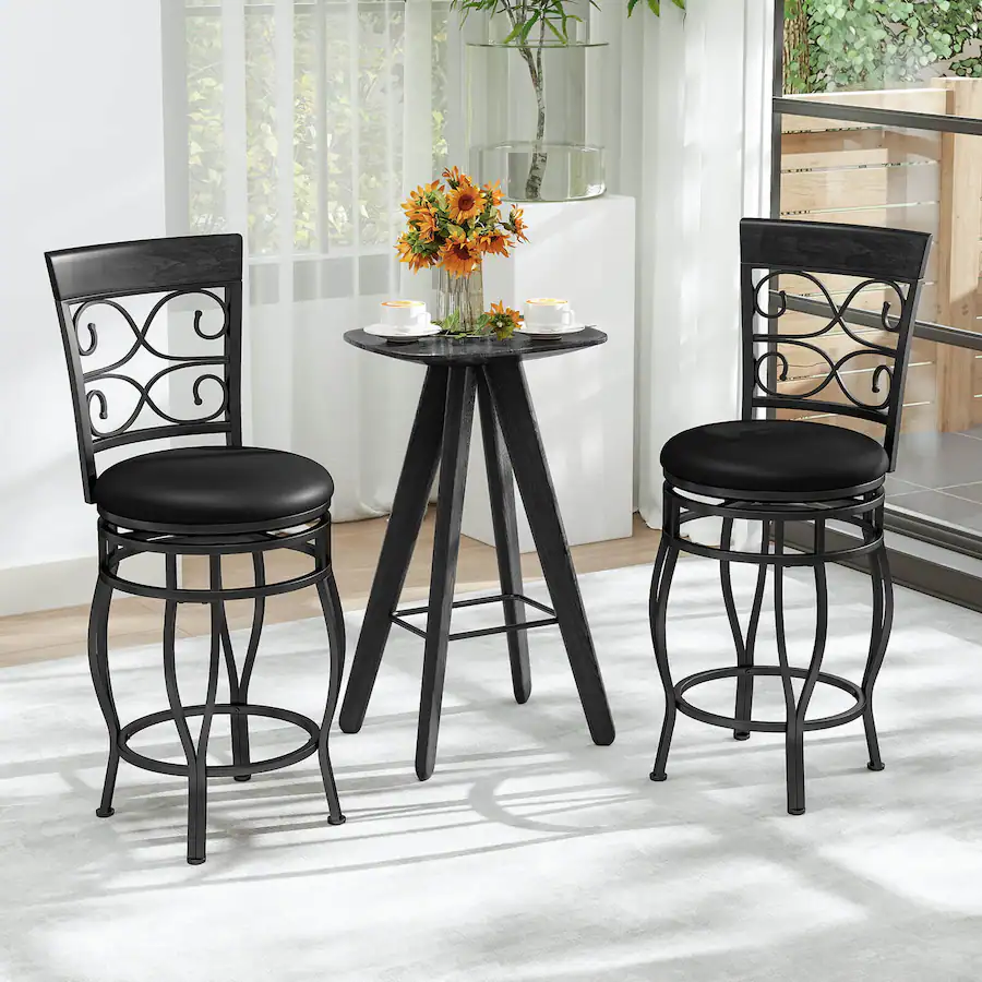 Costway Set of Vintage Metal Swivel Bar Stools 26