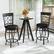 Back. Costway - Set of 4 Vintage Metal Swivel Bar Stools 26" Bistro Upholstered Dining Chairs - Black.