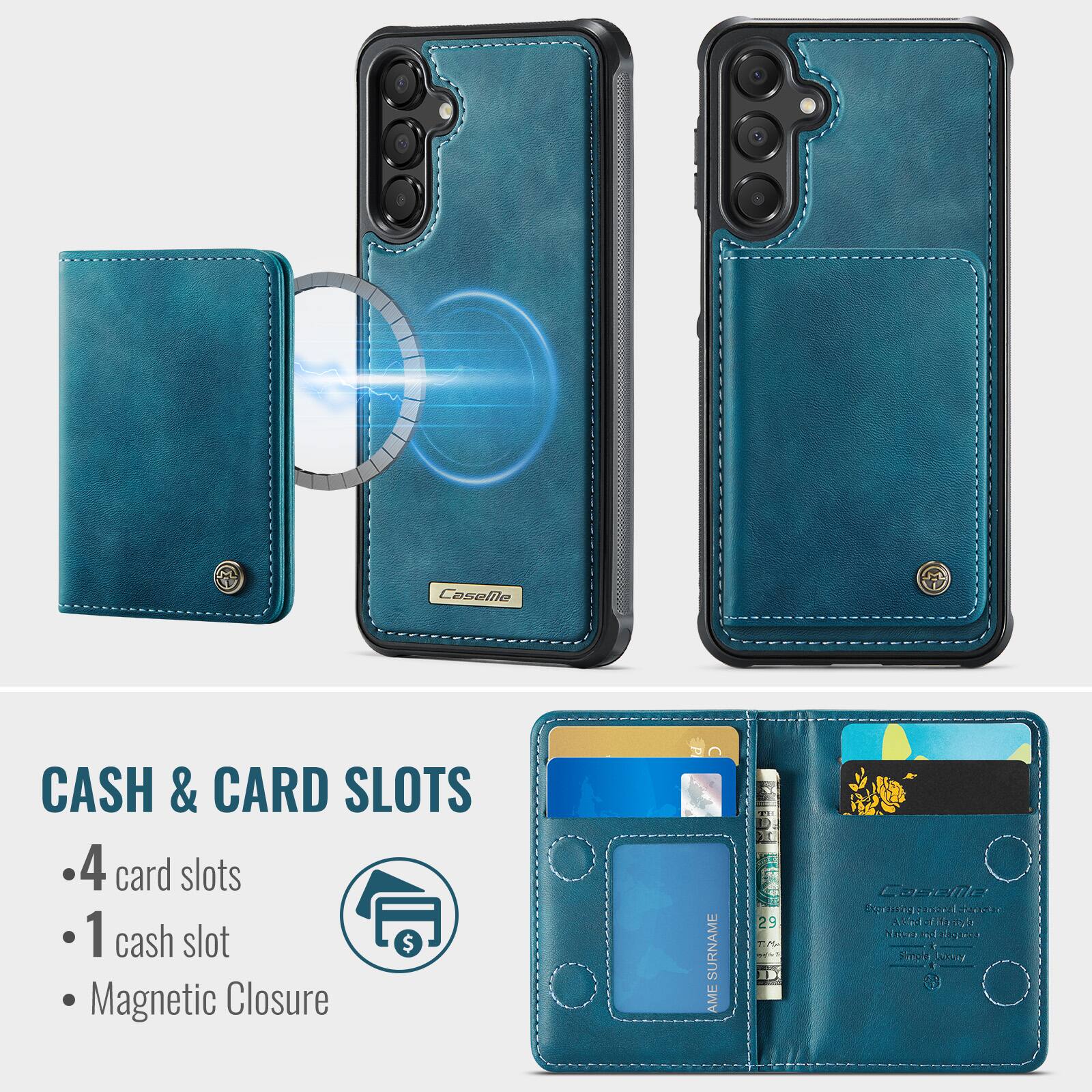 Ceselile CASH & CARD SLOTS 4 card slots 1 cash slot $ Magnetic Closure SURNAME AME 29 Casella Soai NS TP Akind - i NEOa A niace Heply Lear