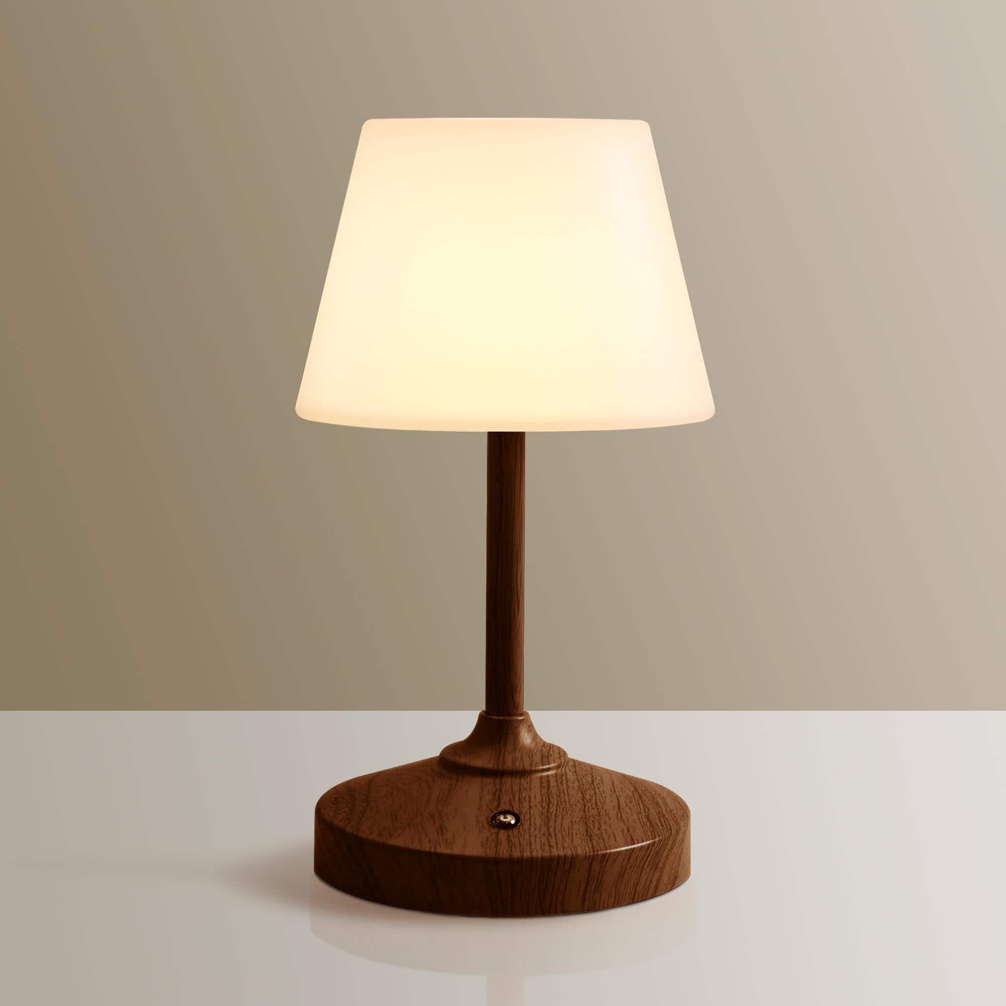 Comfort Essence - Mushroom Lamp Cordless Table Outdoor Waterproof Shower Lamps 5000mah Rechargeble Operated Dimmable Touch Desk - Walnut-B