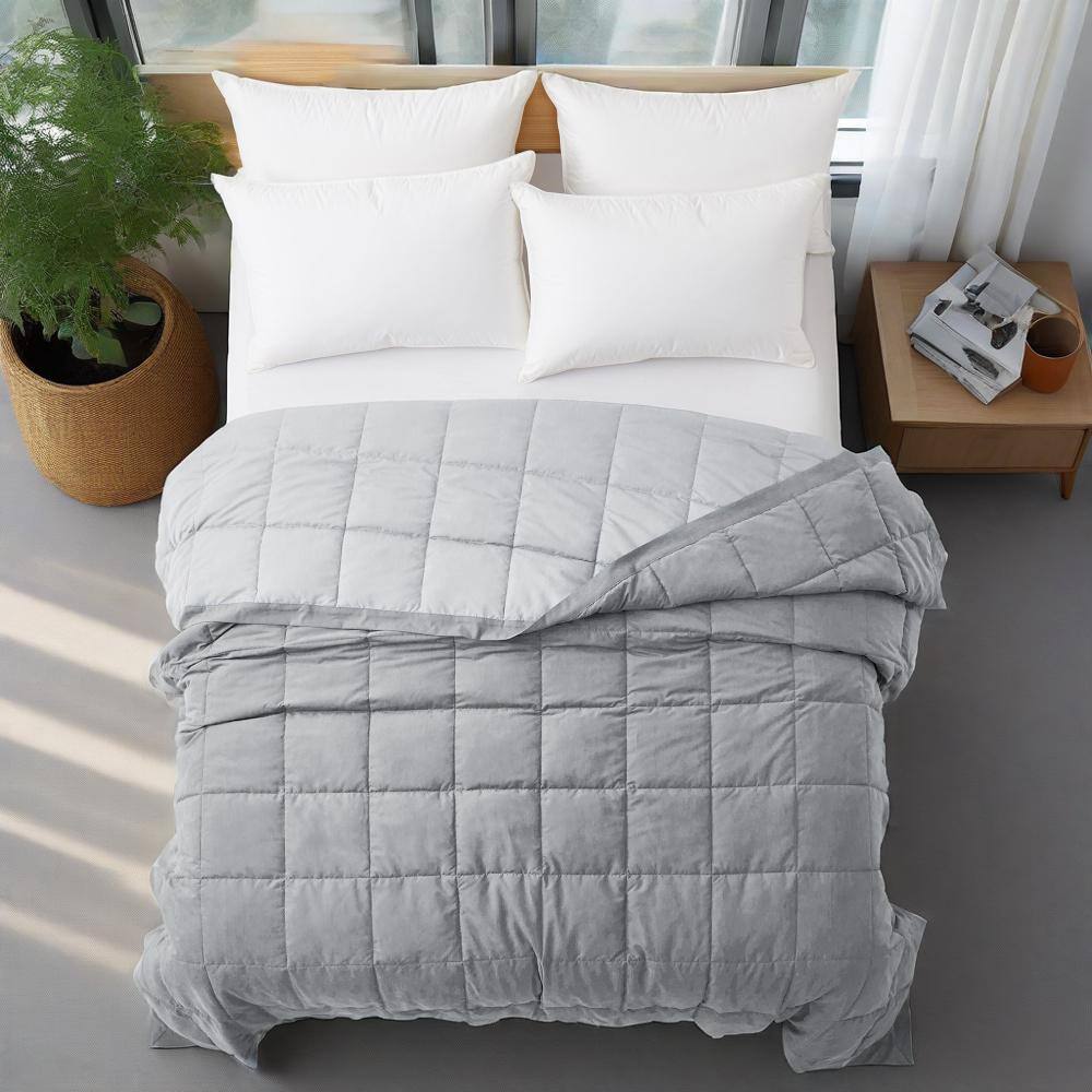 Angle. Peace Nest - Peace Nest Oversized Reversible Microfiber Bedding Blanket, Lightweight Soft with Satin Trim, Dark/Light Gray, 108x90" - Dark Gray/Light Gray.