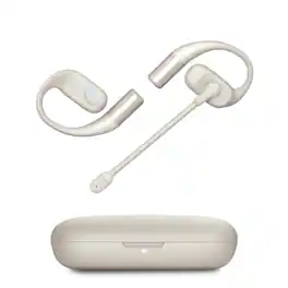Emerson - NoiseZero Open-Ear Earphones, Smart AI Mic Cancelling 99.999% Noise Max Privacy, Wireless Bluetooth IPX4 - White