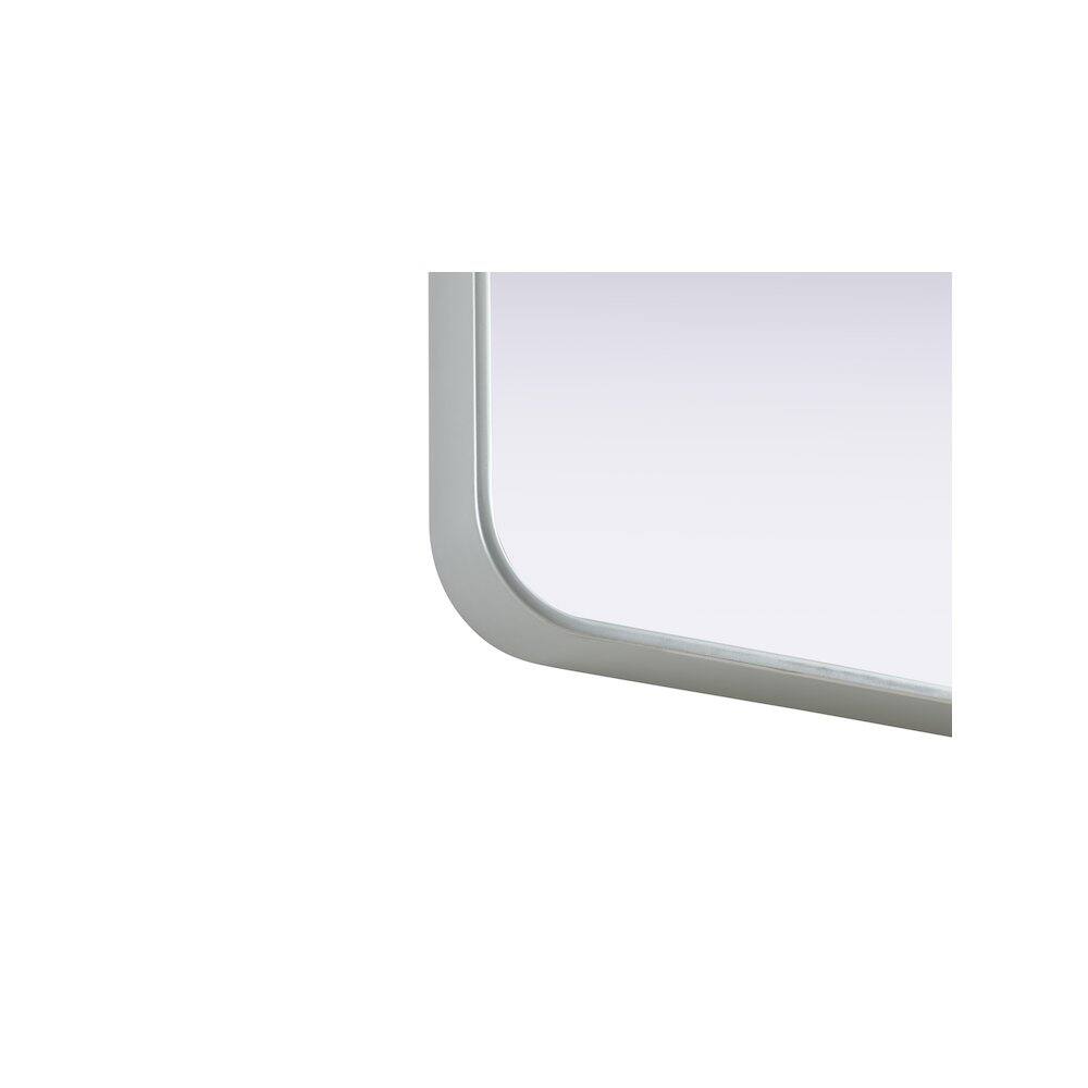 Back. Elegant Decor - Contour Metal Rectangle Mirror 30x36 in Silver - Silver.