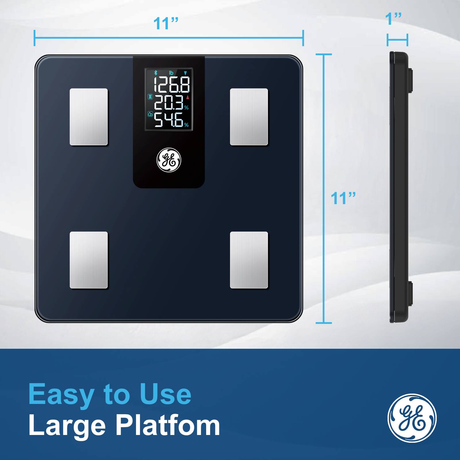 11"  
1"  
11"  

126.8 lb  
20.3 %  
54.6 %  

Easy to Use Large Platform