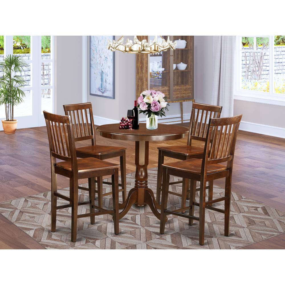 East West Furniture 5 Pc Dining counter height set pub Table and 4 ...