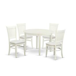 East West Furniture - Dining Table- Dining Chairs - Brown