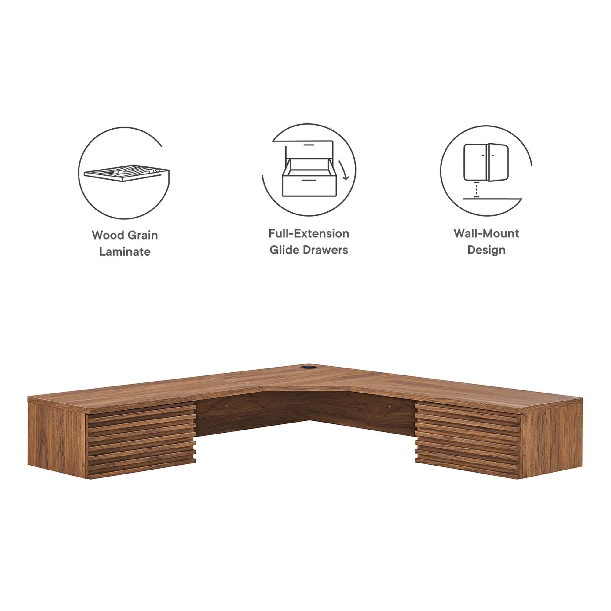 Wood Grain Laminate  
Full-Extension Glide Drawers  
Wall-Mount Design