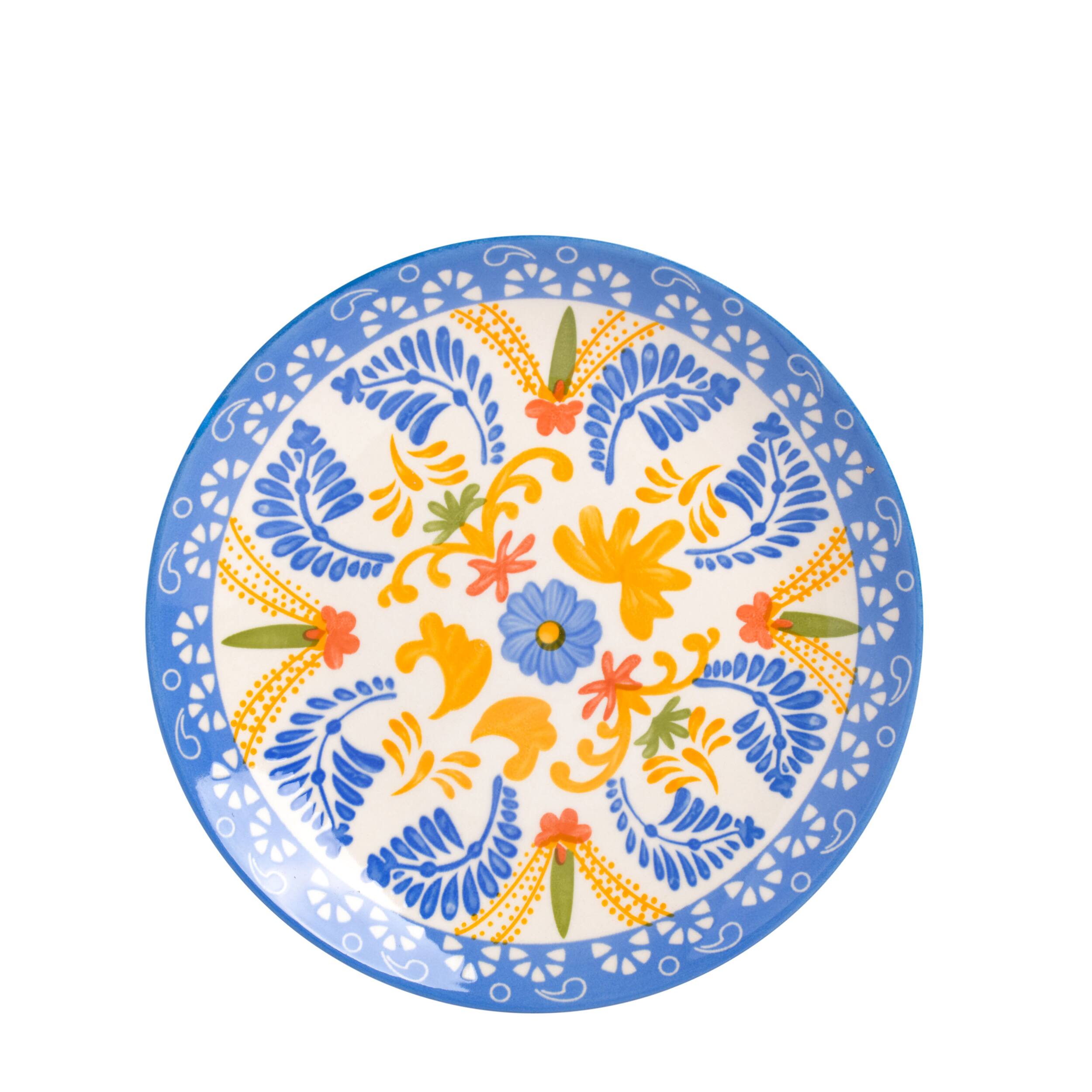 Alt View 4. Laurie Gates - Laurie Gates Tierra Tile 12 Piece Round Stoneware Dinnerware Set in Assorted Designs - Blue.