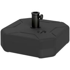 Front. Outsunny - Square Patio Umbrella Base Holder, Outdoor Umbrella Stand - Black.