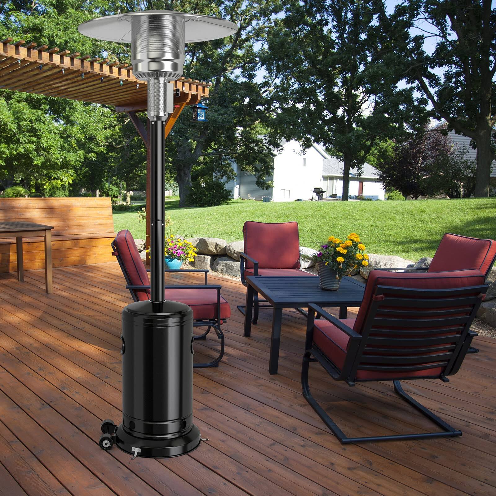 Alt View 5. SKONYON - Propane Patio Heater with 48K BTU Output and 15 Foot Heating Radius - Black.