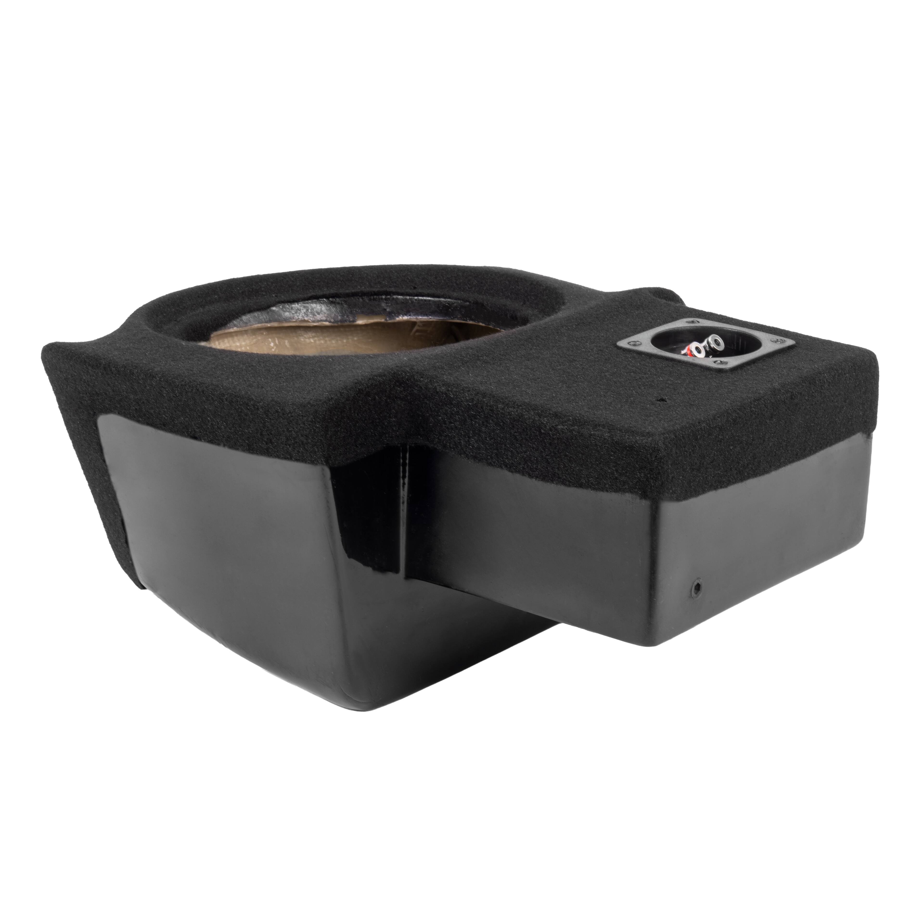 Back. NVX - UBE-GMC-ACA-G2 BOOST Box Custom Fit 10in Empty Sealed Subwoofer Enclosure for 2017-2023 GMC Acadia, Acadia Limited.