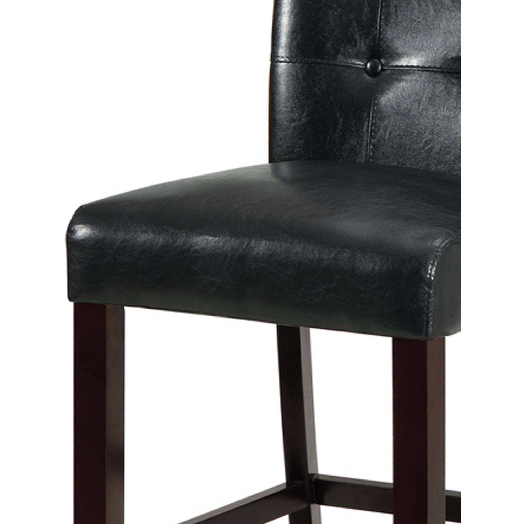 Alt View 2. Manhattan Lane - Wood & Polyurethane High Chair, Black & Brown, Set of 2 - Black & Brown.