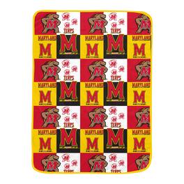 Pegasus - Maryland Terrapins 66" x 95" Oversized Graphic Grid Ultra Cozy Blanket - Multicolor