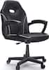 Front. ACGAM - Slim Chair Breathable Fabric Ergonomic Computer Desk Chair, High Back Swivel Adjustable Office Chair w/ Armrests - Black.
