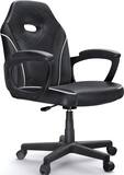 ACGAM - Gaming Chair, Compact PVC Leather Ergonomic Office Chair 360° Swivel Height Adjustable Computer Chair w/ Padded Armrests - Black
