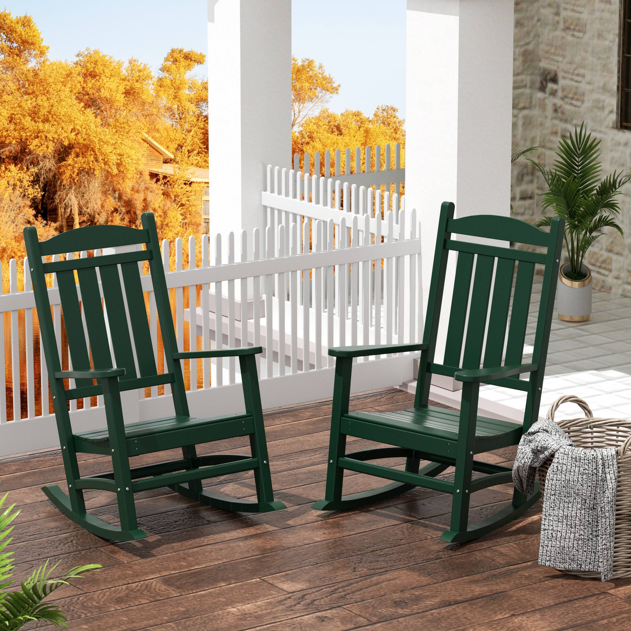 Angle. WestinTrends - WestinTrends Malibu 2-Piece set Outdoor / Patio rocking chairs ( 2 seater ) - Dark Green.
