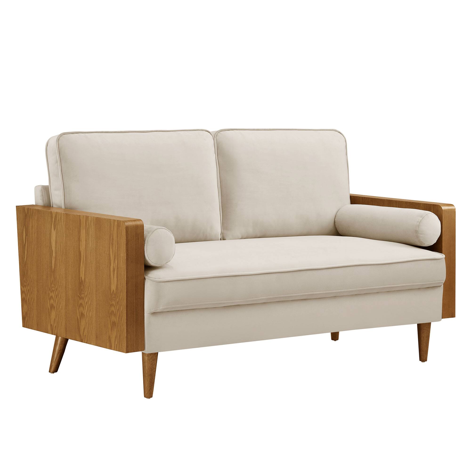 Angle. Modway - Kellan Loveseat - Walnut Almond.