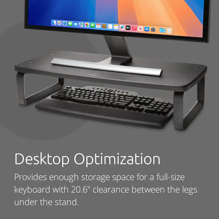 Kensington SmartFit Extra Wide Monitor Stand – Adjustable Height Riser ...