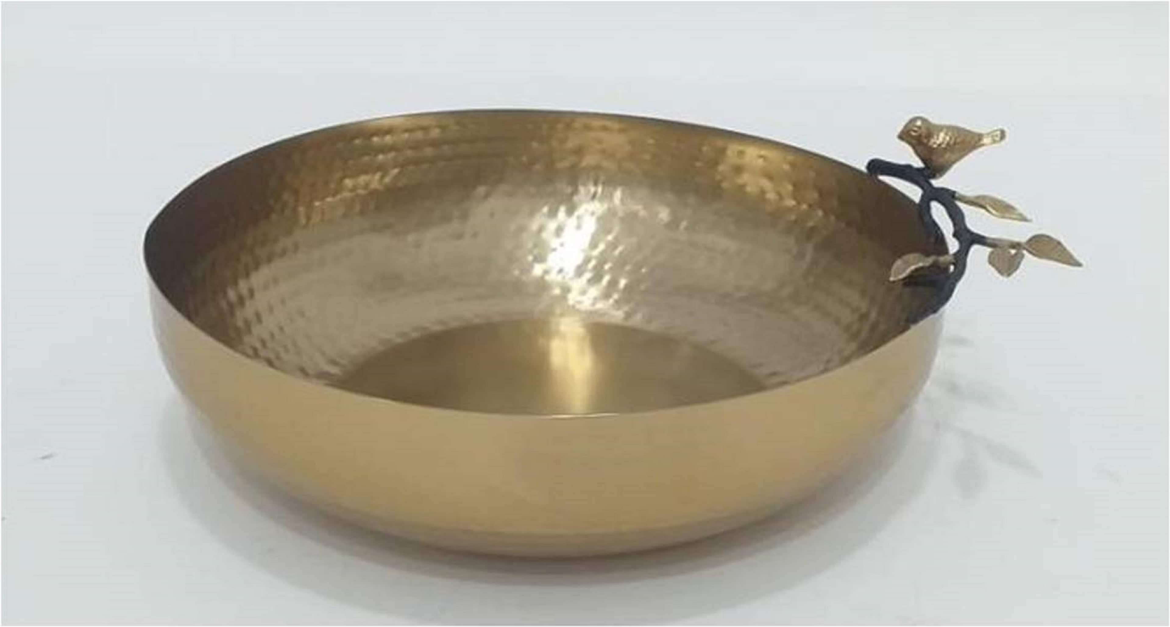 "Jiallo - Songbird bowl - 12"" Wide , 3 1/2"" High - Gold" price history on PriceWatchPro