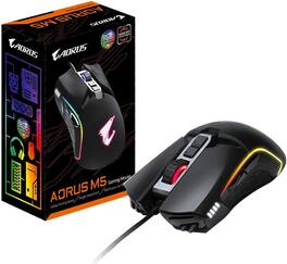 GIGABYTE - AORUS M5 Wired Gaming Mouse - Matte - Wired - Black