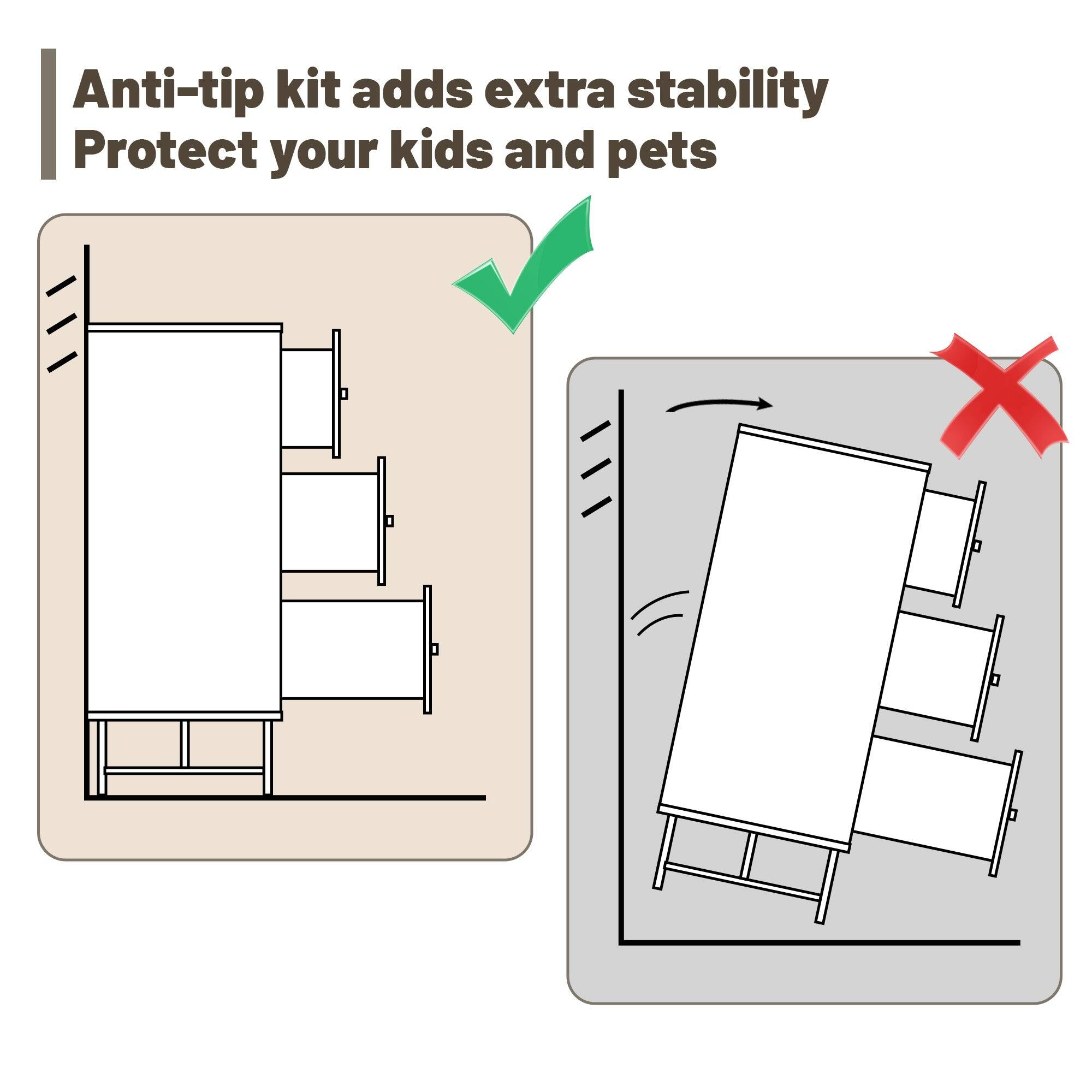 Anti-tip kit adds extra stability  
Protect your kids and pets