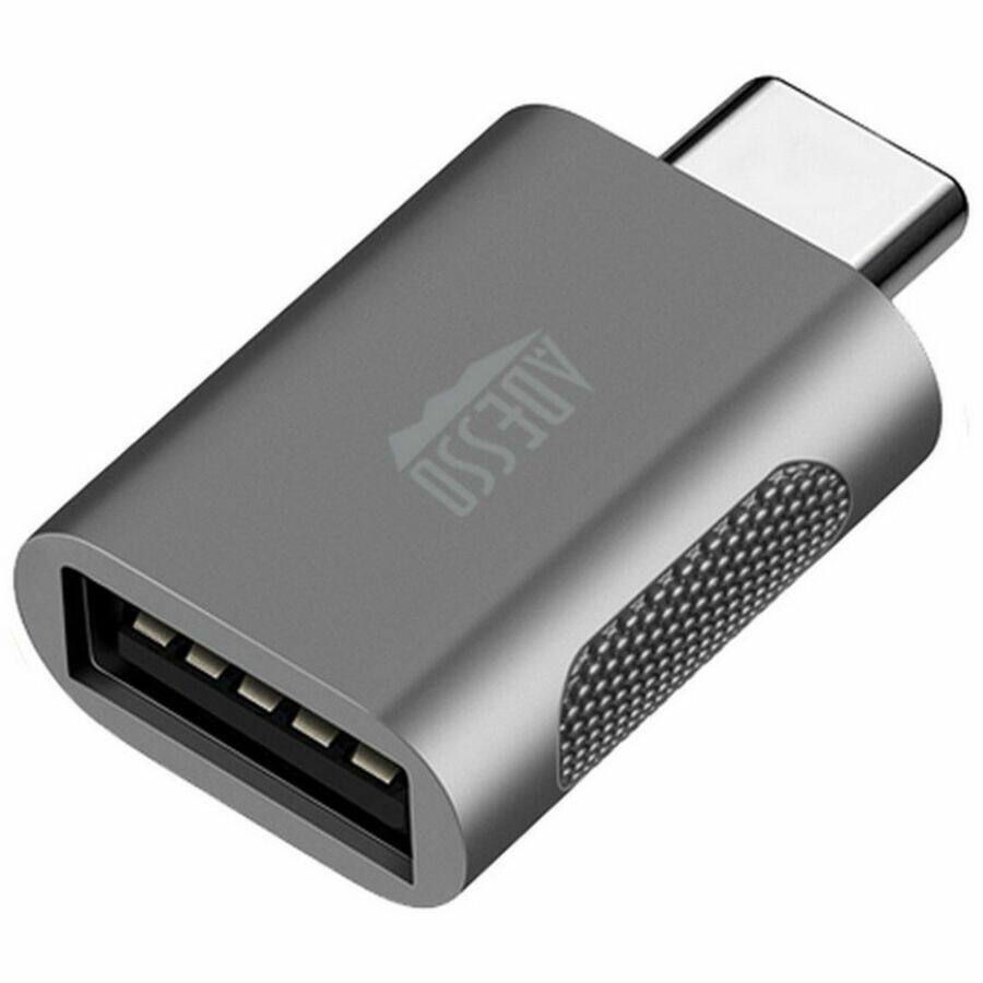 Alt View 5. Adesso - USB A to USB C Adapter - Black.