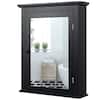 Front. Costway - Costway Bathroom Mirror Cabinet Wall Mounted Adjustable Shelf Medicine - Black.