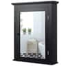 Costway - Bathroom Mirror Cabinet Wall Mounted Adjustable Shelf Medicine - Black