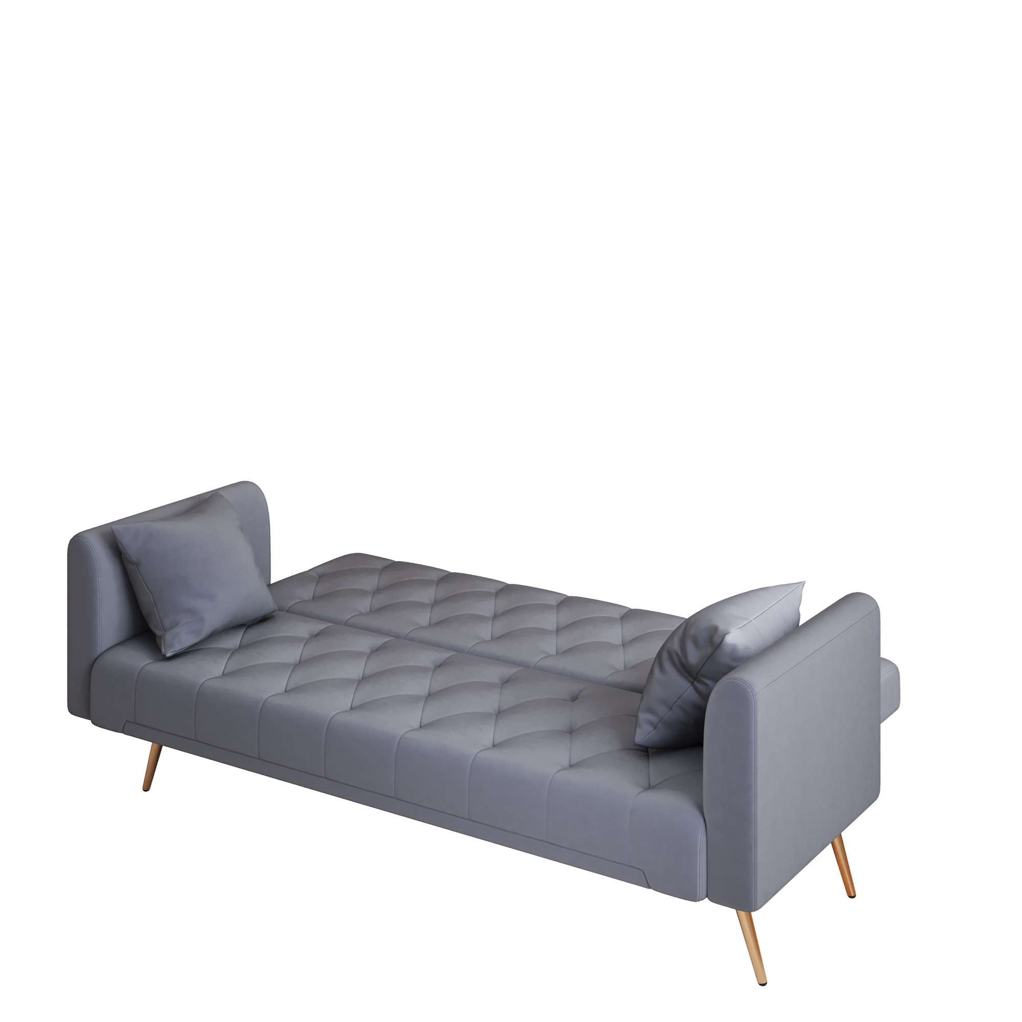 Alt View 9. GOODSILO - Convertible Velvet Sofa Bed with Adjustable Backrest for Small Spaces, Living Room and Office Use - Gray.
