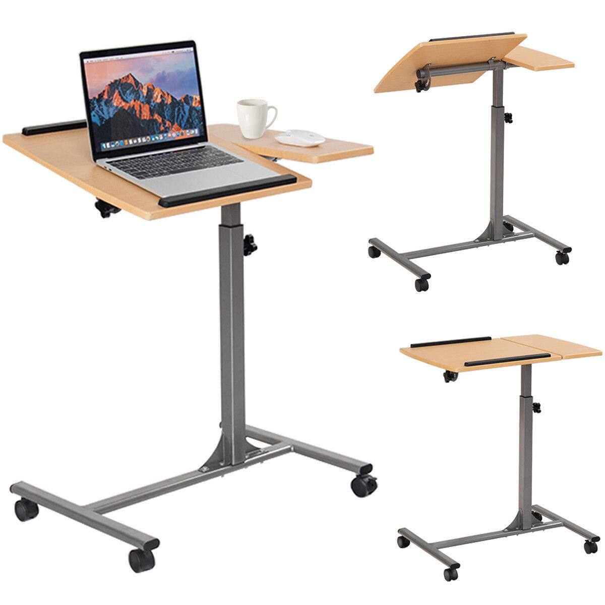 Alt View 18. Costway - Mobile Adjustable Standing Desk - Walnut.