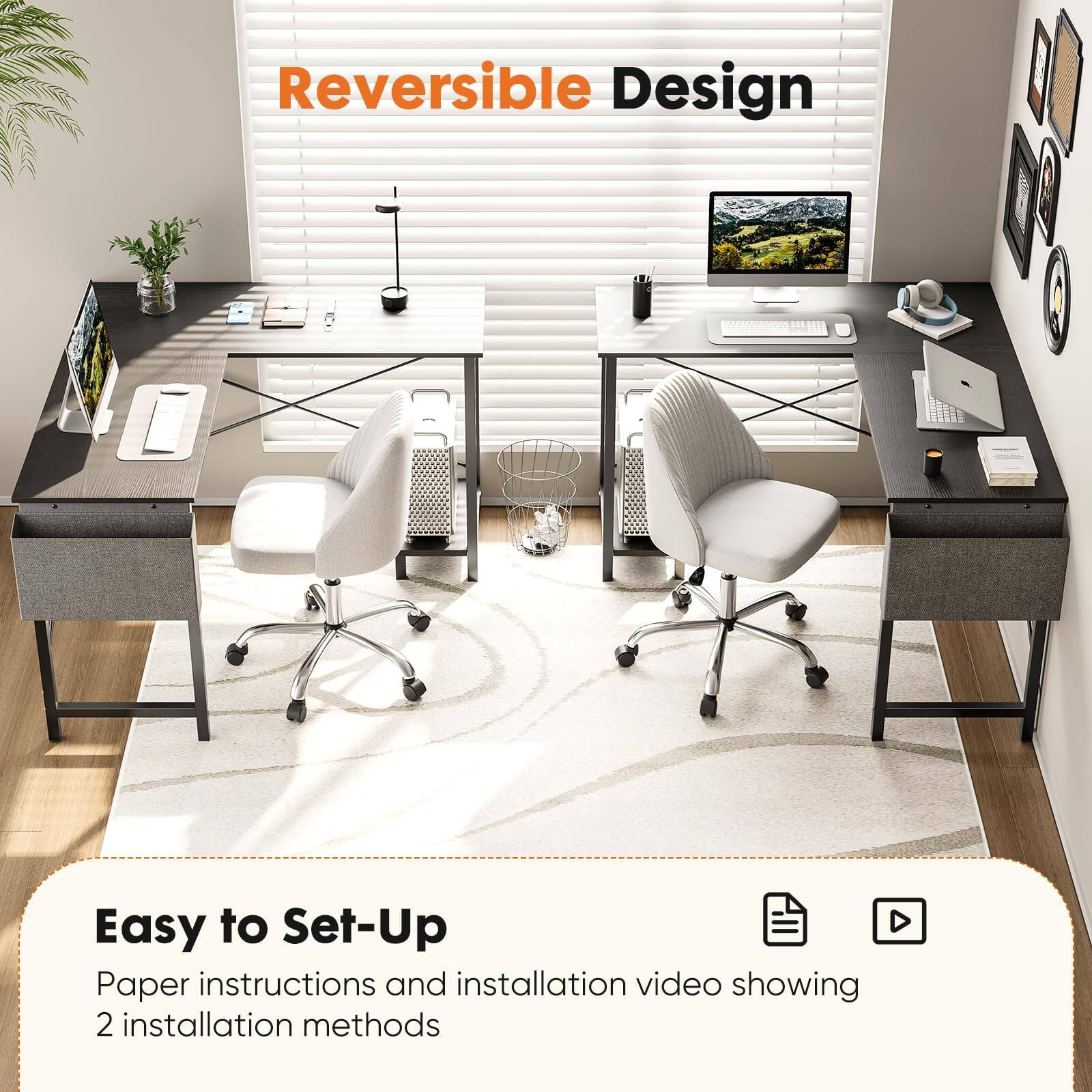 Reversible Design

Easy to Set-Up

Paper instructions and installation video showing 2 installation methods