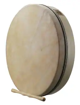 Tycoon Percussion - 18" Tunable Frame Drum, Siam Oak Shell, Natural Goatskin Head, Wooden Cross Support for Stability
