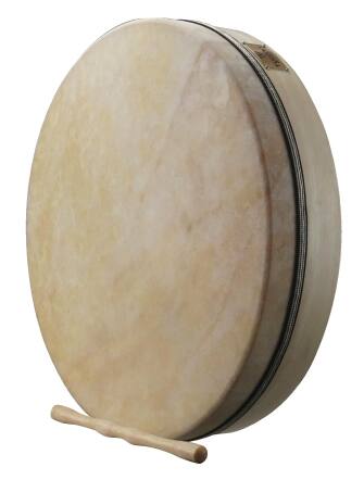 Tycoon Percussion - 18" Tunable Frame Drum, Siam Oak Shell, Natural Goatskin Head, Wooden Cross Support for Stability