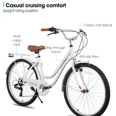 HILAND 26 Inch Beach Cruiser Bike for Men and Women, 7 Speed Step Through Adult Hybrid Bike with Rear Rack Purple HHD061pl-26 - Best Buy HILAND 26 Inch Beach Cruiser Bike for Men and Women, 7 Speed Step Through Adult Hybrid Bike with Rear Rack Purple HHD061pl-26 - Best Buy