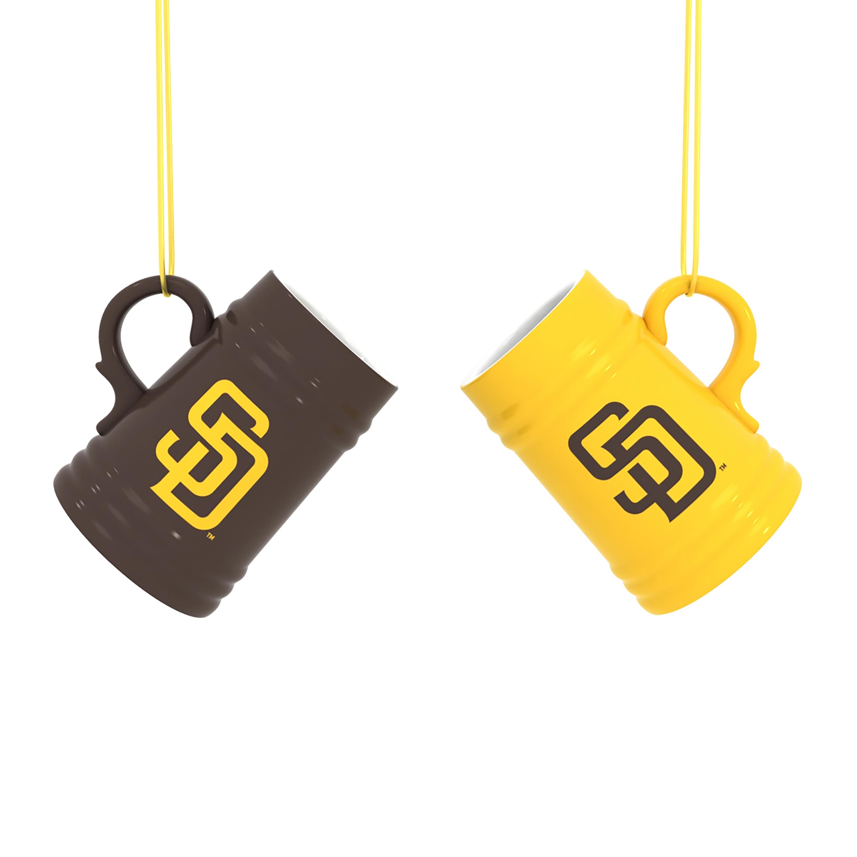 Front. Evergreen Enterprises - San Diego Padres Two-Pack 3" Mini Stein Ornament Set - Multicolor.